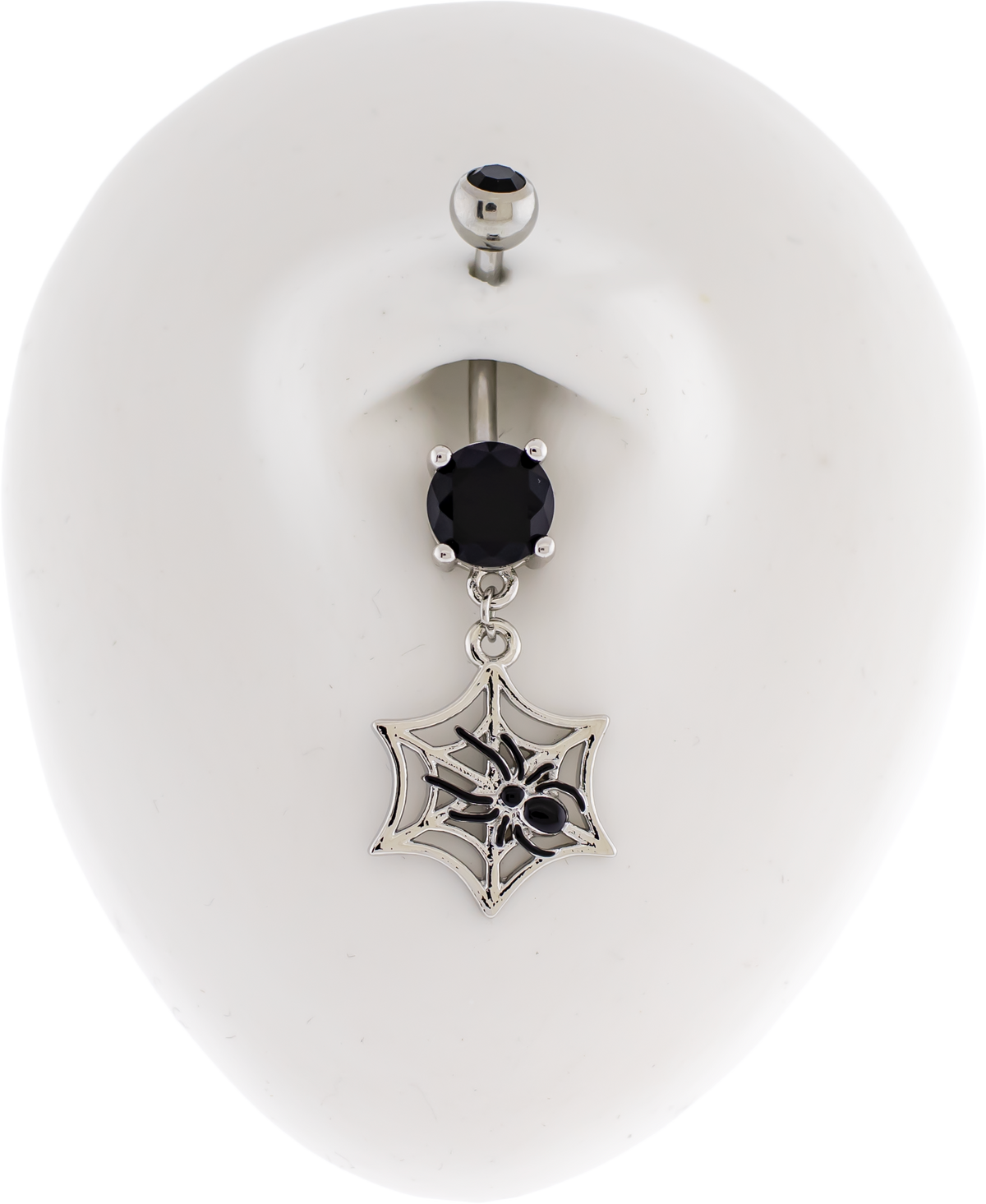 14G Spider w/ Spider Web Navel Barbell | Body Jewelry | Wiccan Center