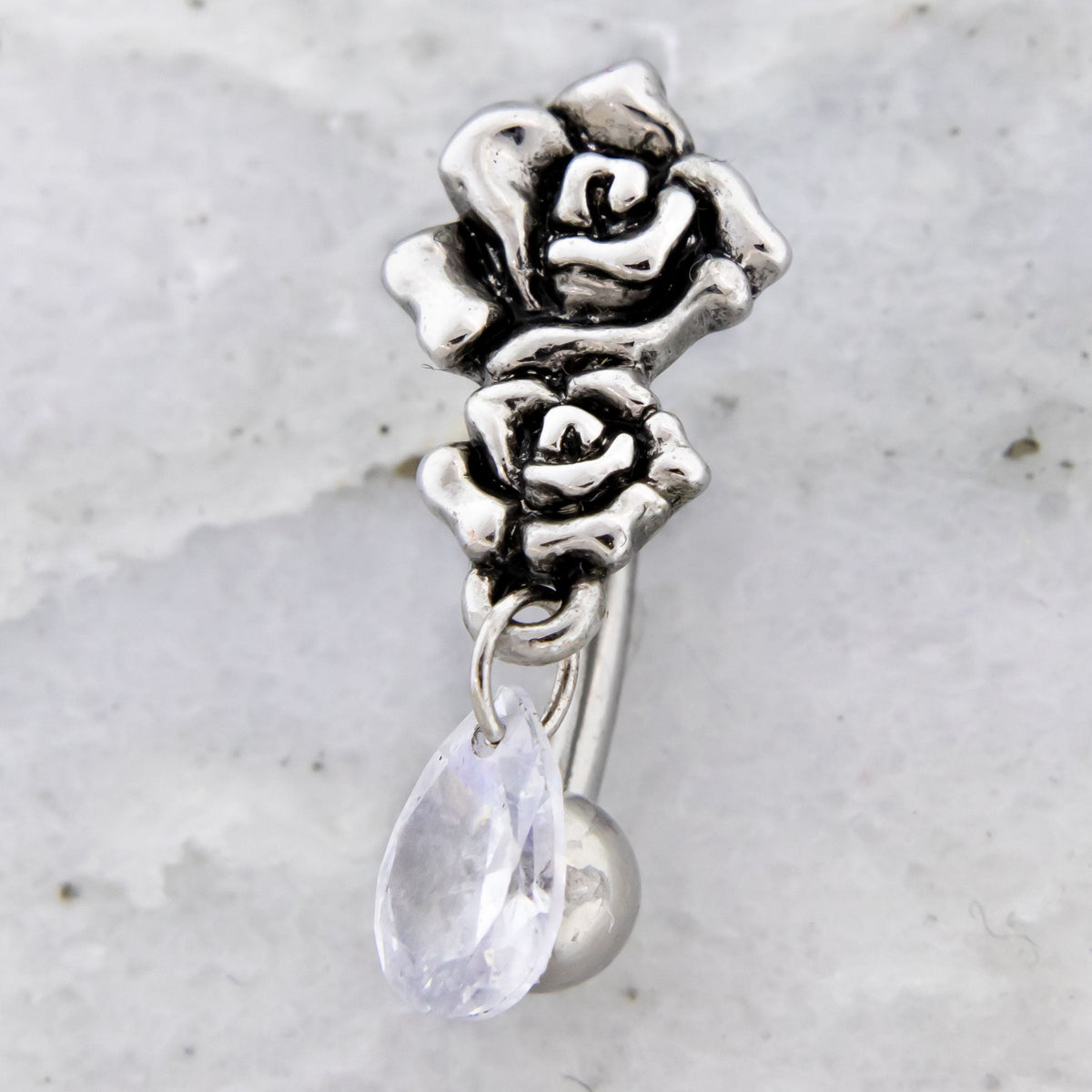 14G Rose Top Drop Navel Ring | | Wiccan Center