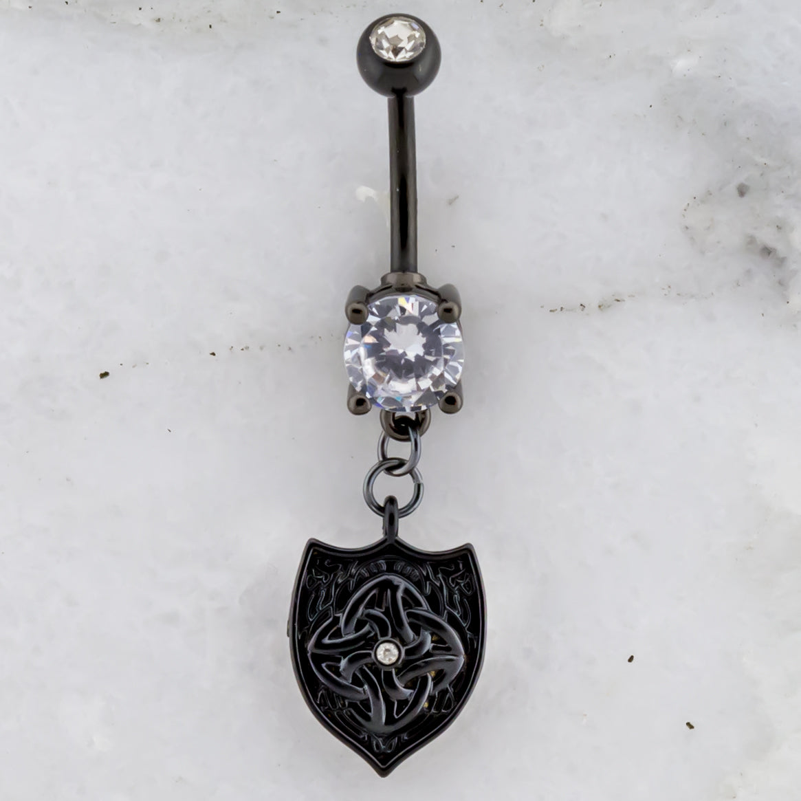 14G Black Celtic Design Navel Ring | | Wiccan Center