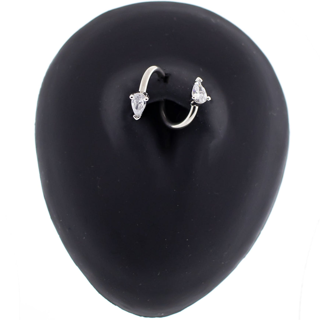 14G Twist Barbell With Teardrop Gem Navel Ring | | Wiccan Center