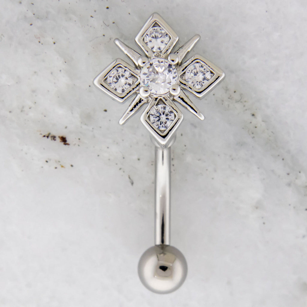 14G Snowflake Navel Ring | | Wiccan Center