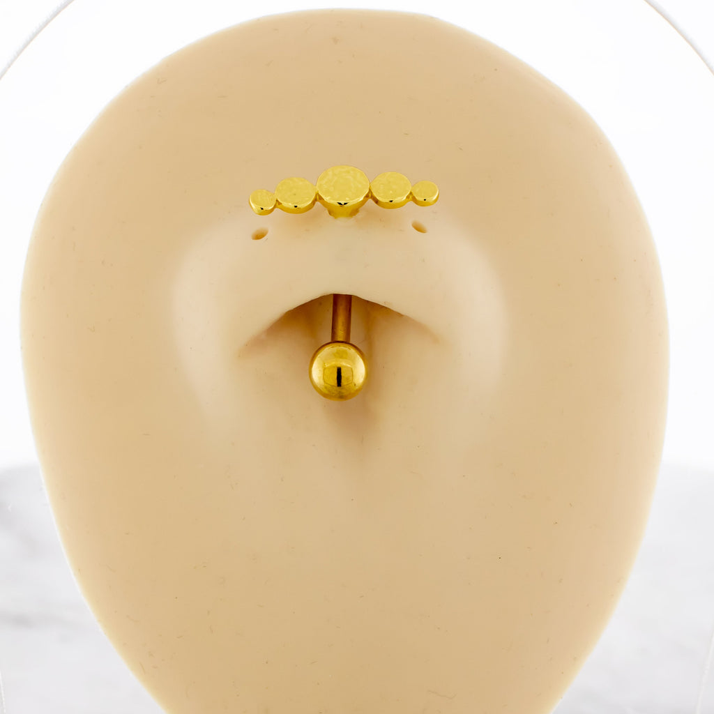 14G Hammered Disc Crescent Shape Navel Ring | | Wiccan Center