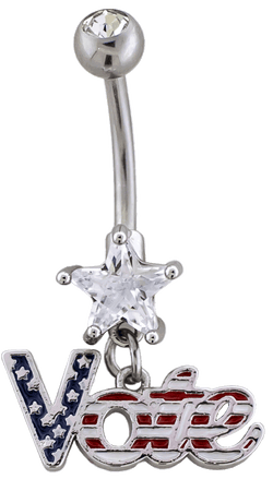 14G Vote Navel Ring | Body Jewelry | Wiccan Center