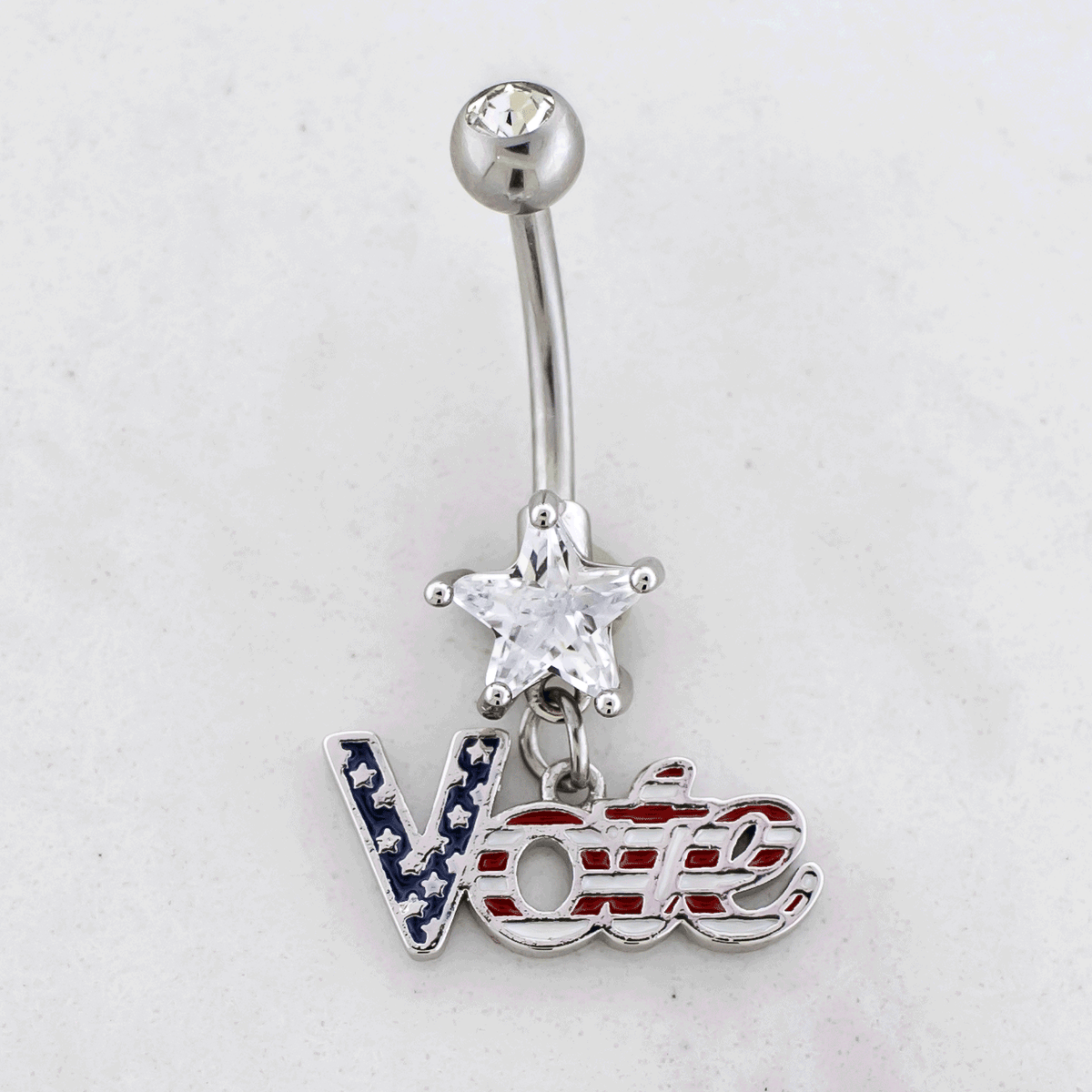 14G Vote Navel Ring | Body Jewelry | Wiccan Center