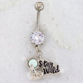14G Stay Wild Wolf Navel Ring | | Wiccan Center