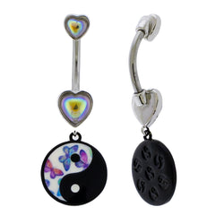 14G Butterfly Yin Yang Navel Ring | Body Jewelry | Wiccan Center
