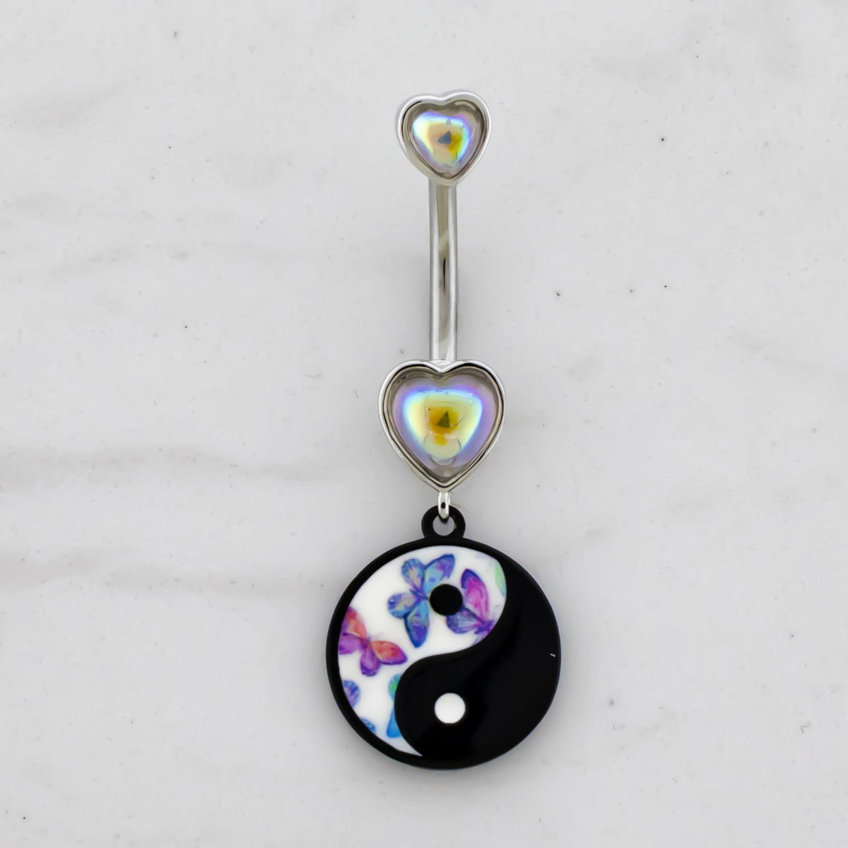 14G Butterfly Yin Yang Navel Ring | Body Jewelry | Wiccan Center