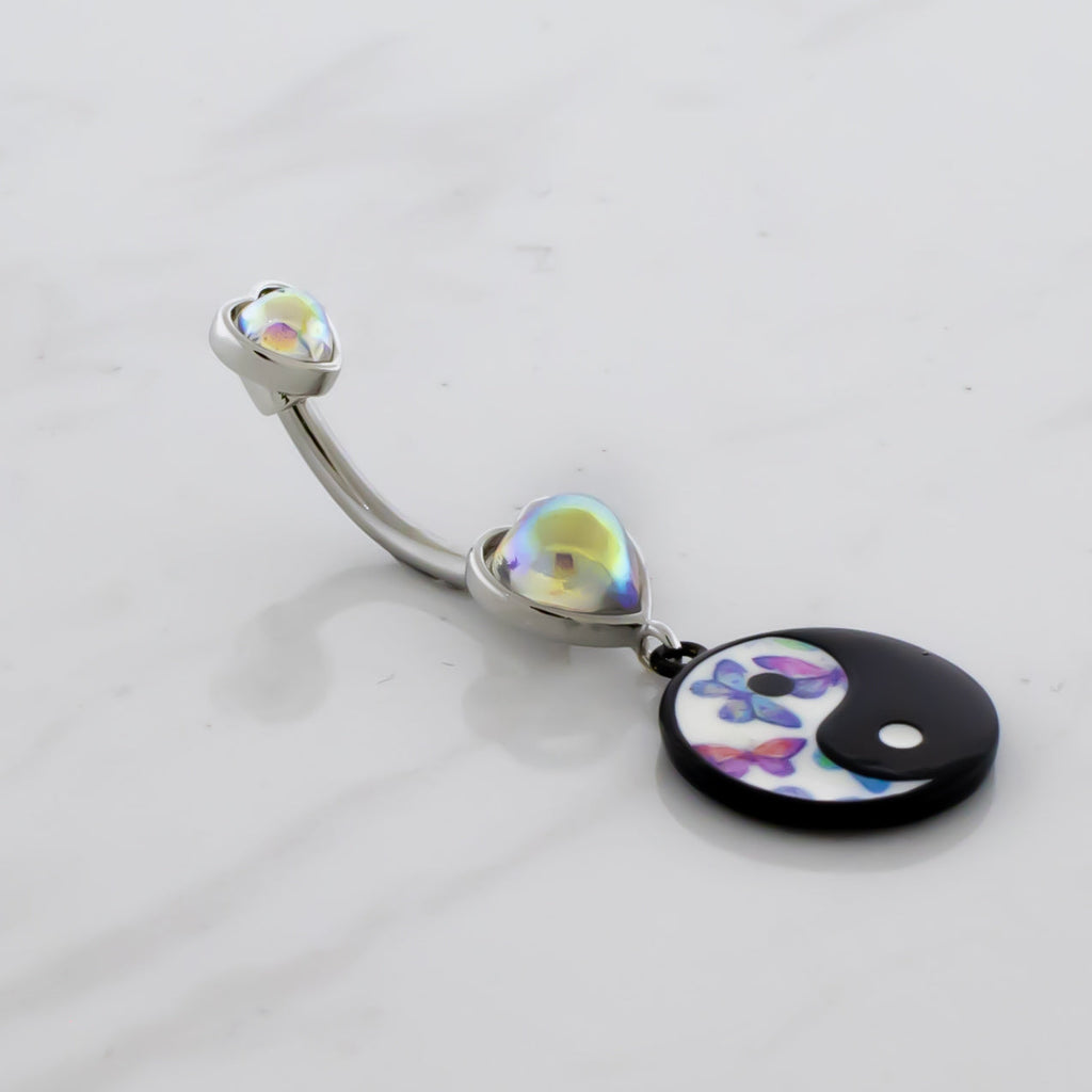 14G Butterfly Yin Yang Navel Ring | Body Jewelry | Wiccan Center