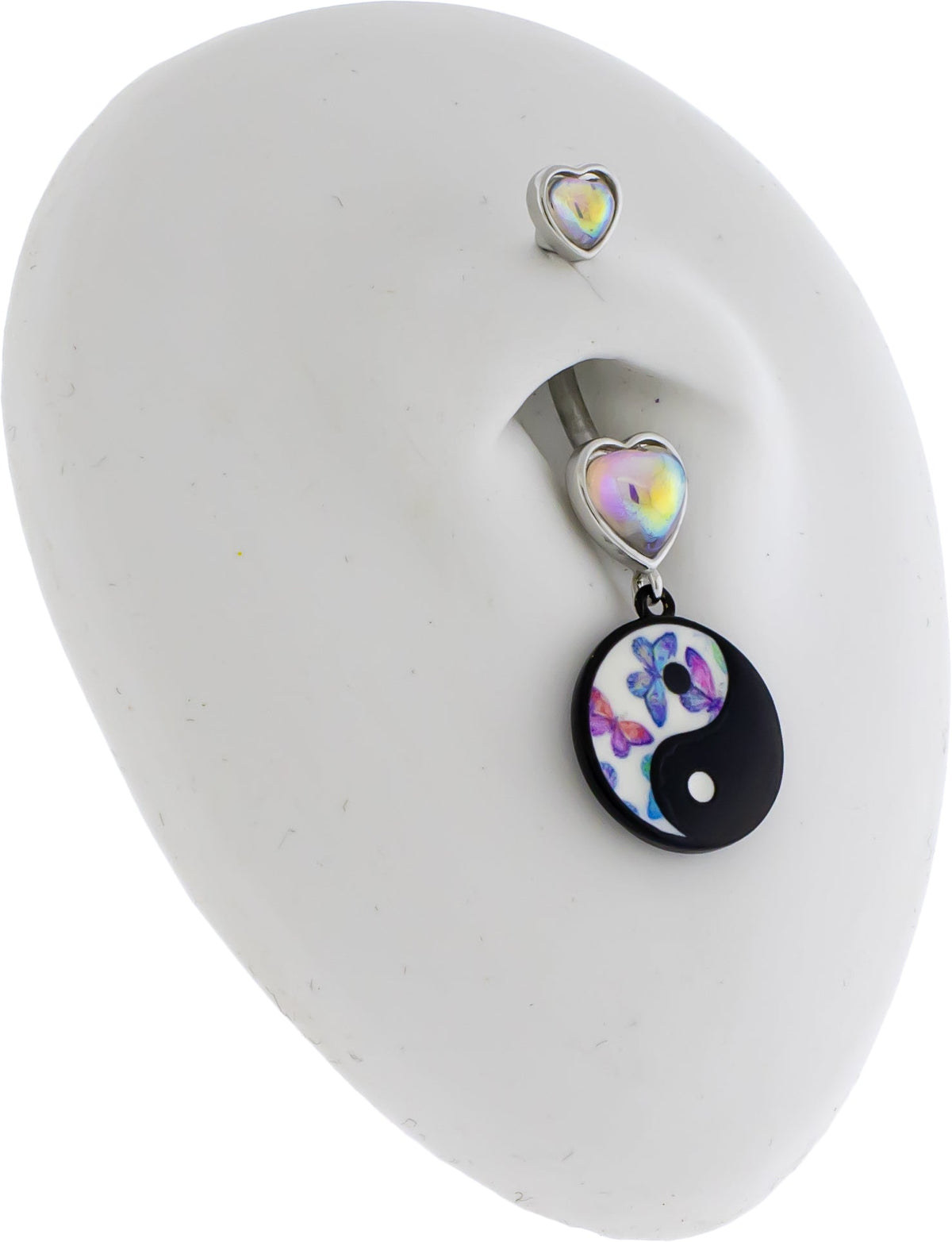 14G Butterfly Yin Yang Navel Ring | Body Jewelry | Wiccan Center