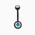Steel Externally Threaded Navel Ring W/ Black PVD | Body Jewelry | Wiccan Center