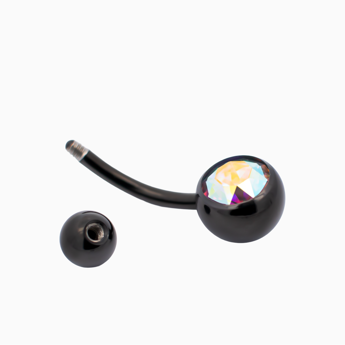 Steel Externally Threaded Navel Ring W/ Black PVD | Body Jewelry | Wiccan Center