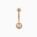 Steel Externally Threaded Navel Ring W/ Gold PVD | Body Jewelry | Wiccan Center
