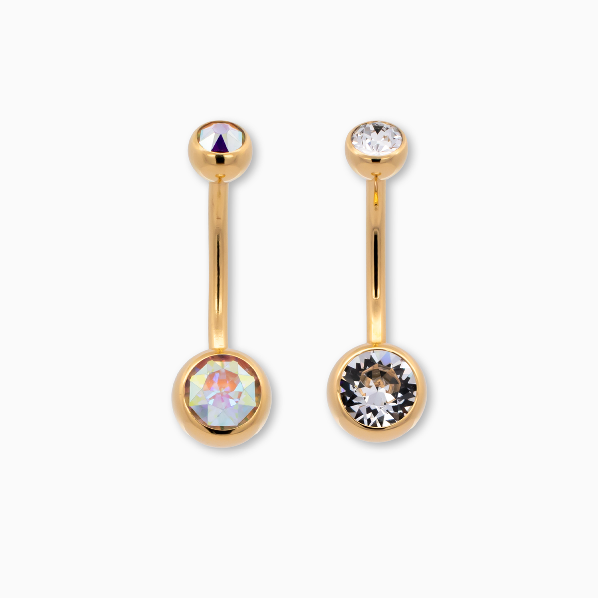 Steel Externally Threaded Navel Ring W/ Gold PVD | Body Jewelry | Wiccan Center