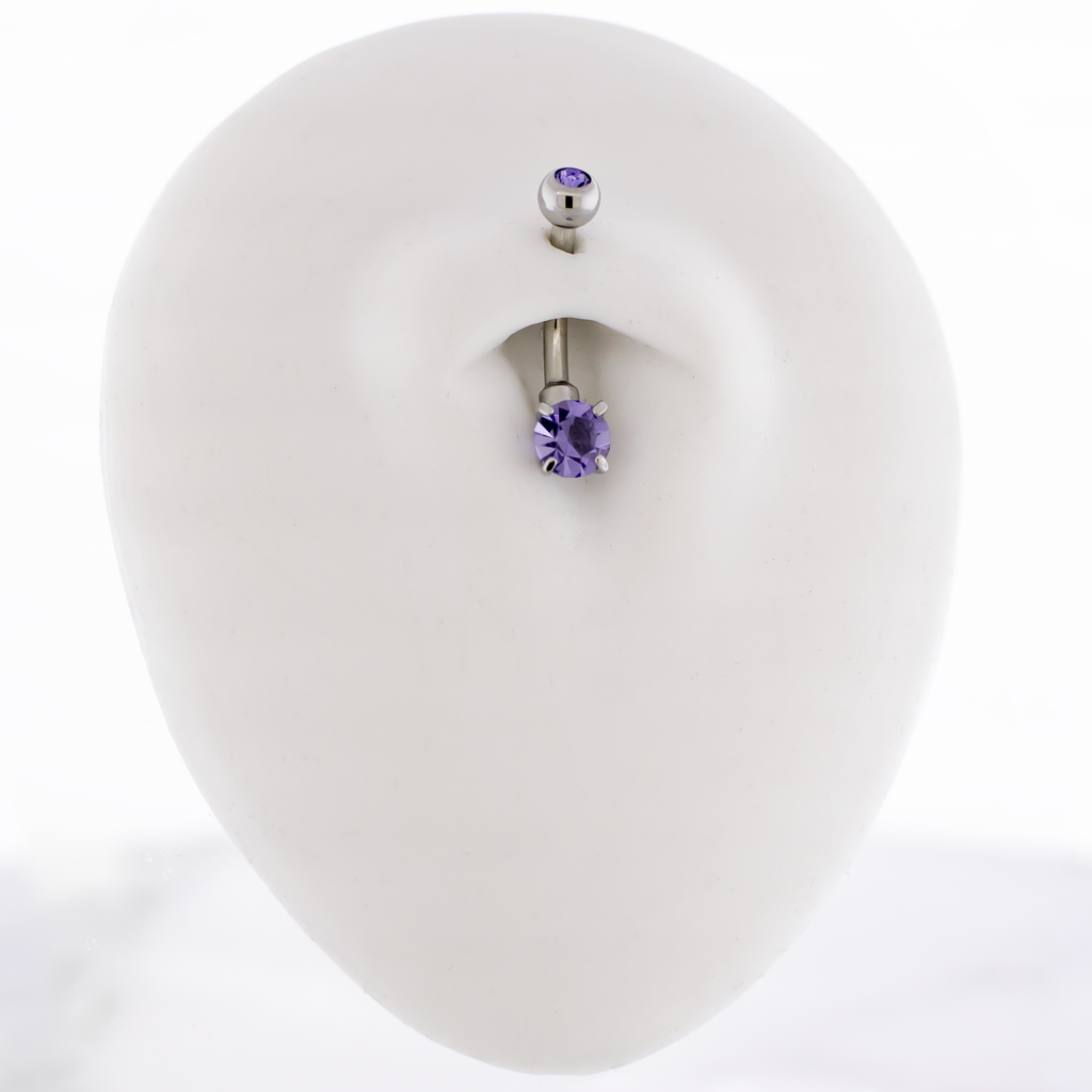 14G Mini Round Cubic Zirconia Navel Ring | Body Jewelry | Wiccan Center