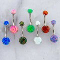14G Steel Prong Set Opal Navel Ring | Body Jewelry | Wiccan Center