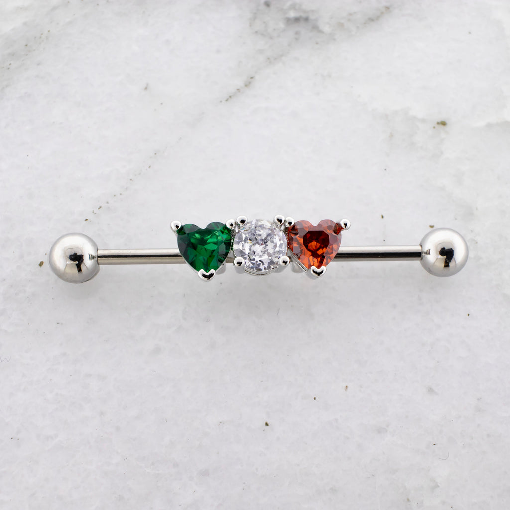 14G Ireland Gem Flag Industrial Barbell | | Wiccan Center