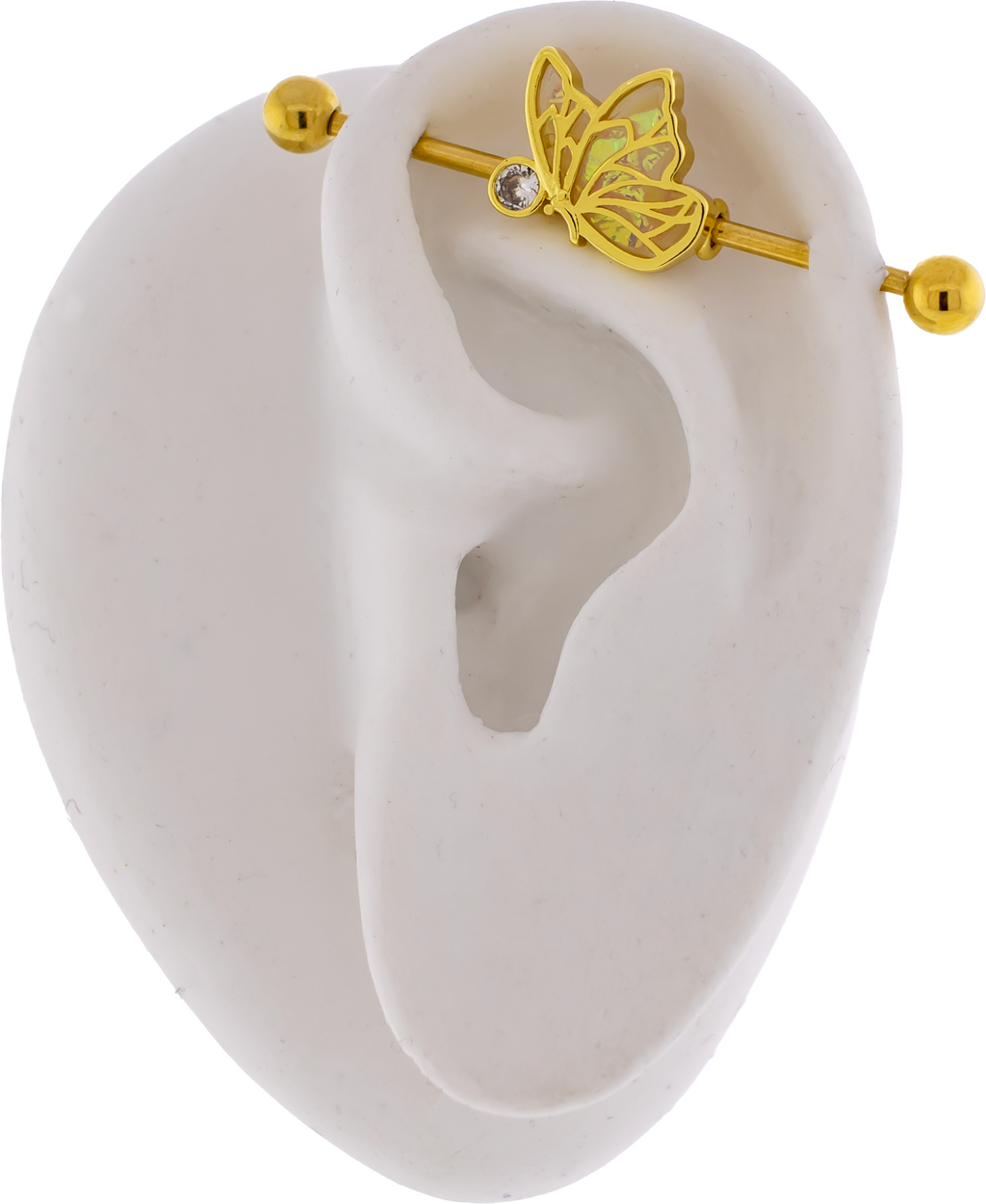 14G Butterfly with Iridescent Wings Industrial Barbell | | Wiccan Center