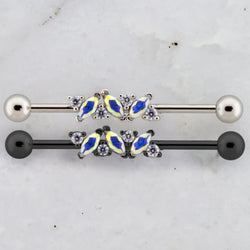 14G Marquise and Round Gem Industrial Barbell | | Wiccan Center