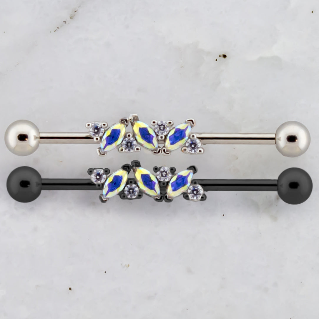14G Marquise and Round Gem Industrial Barbell | | Wiccan Center