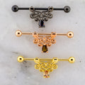 14G Filigree Industrial Barbell | Body Jewelry | Wiccan Center