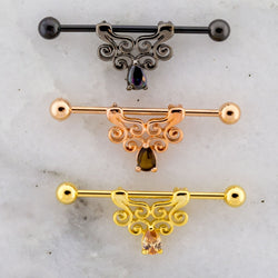 14G Filigree Industrial Barbell | Body Jewelry | Wiccan Center