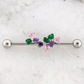 14G Pastel Gem Flower Industrial Barbell | | Wiccan Center