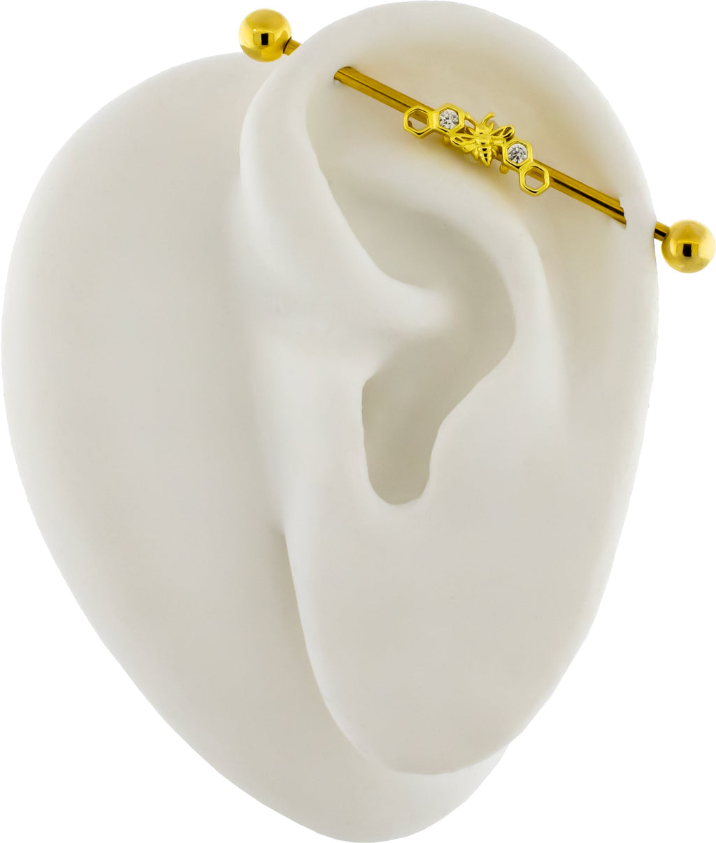 14G Bee and Honeycombs Industrial Barbell | | Wiccan Center