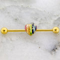14G Rainbow Heart Industrial Barbell | | Wiccan Center