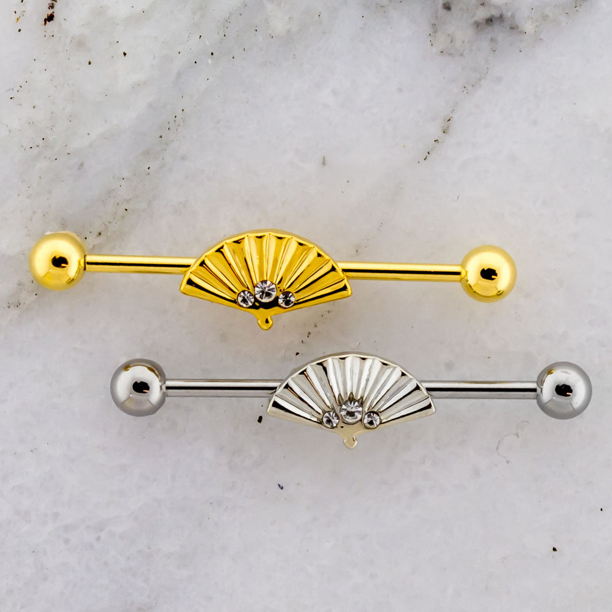 14G Japanese Style Industrial Barbell | Body Jewelry | Wiccan Center