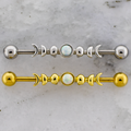 14G Moon Phases With Opal Industrial Barbell | | Wiccan Center