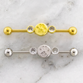 14G Paw Print Stamp Industrial Barbell | | Wiccan Center