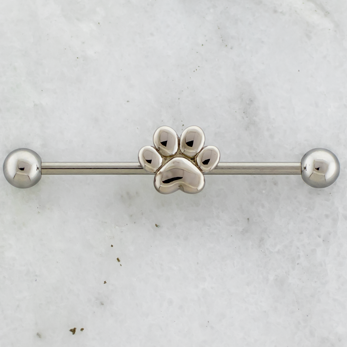 14G Paw Print Industrial Barbell | | Wiccan Center
