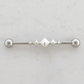 14G Industrial Barbell - Pyramid Studs | Body Jewelry | Wiccan Center