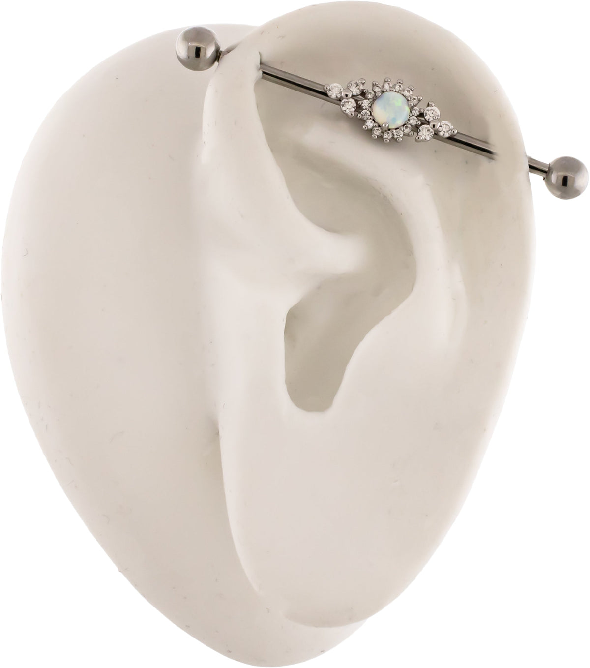 14G Opal Sun With Trinity Gems Industrial Barbell | | Wiccan Center