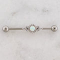 14G Opal Sun With Trinity Gems Industrial Barbell | | Wiccan Center