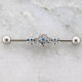 14G Snowflake With Gems Industrial Barbell | | Wiccan Center