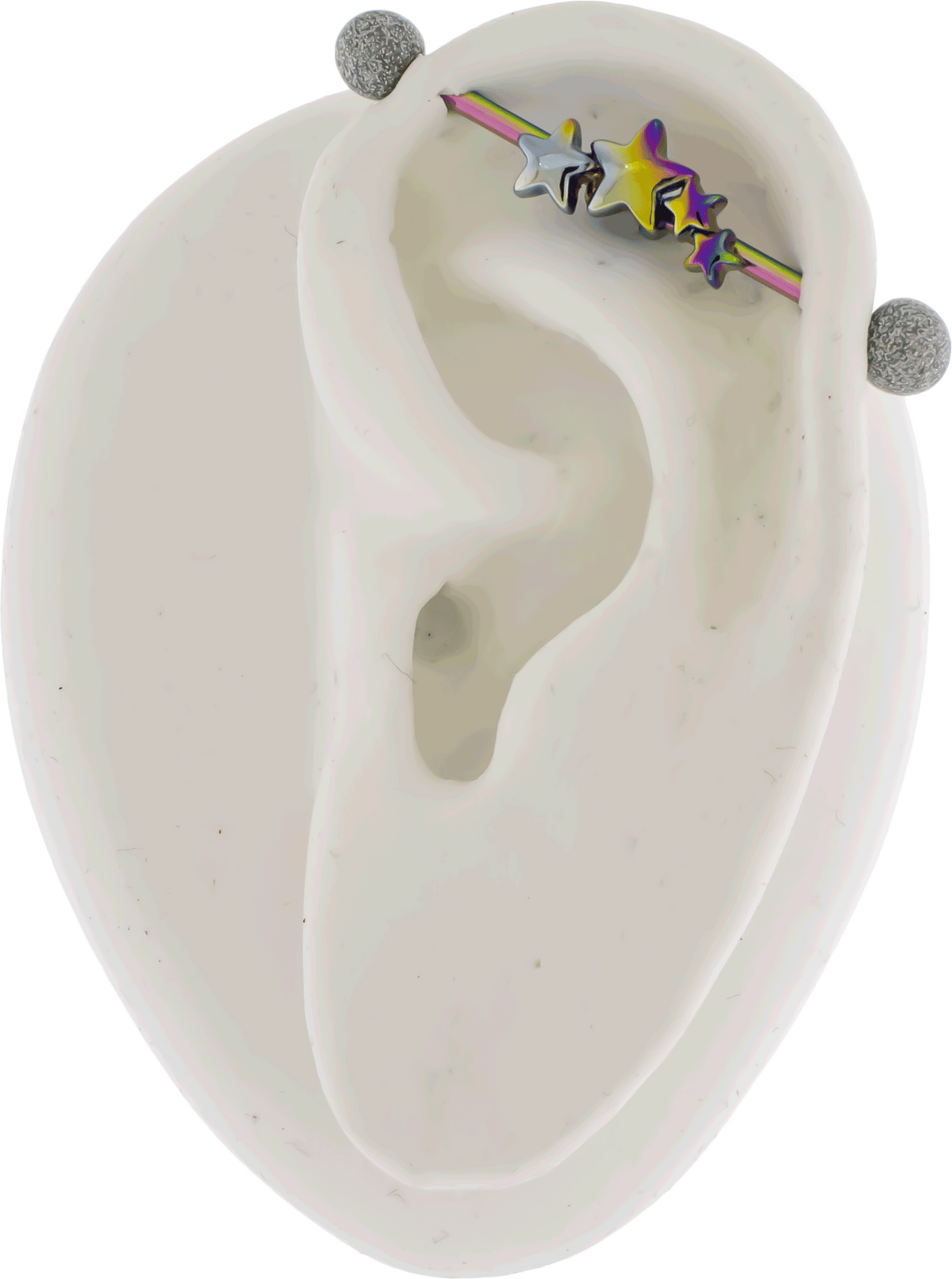 14G Industrial Barbell - Rainbow Star | Body Jewelry | Wiccan Center