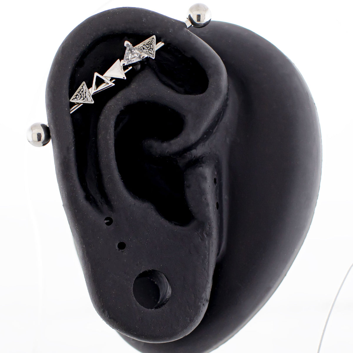 14G Alternating Triangles Industrial Barbell | | Wiccan Center