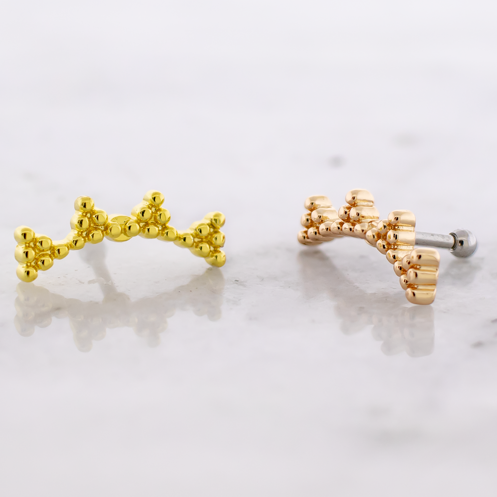 16G Beaded Crescent Cartilage Barbell | Body Jewelry | Wiccan Center
