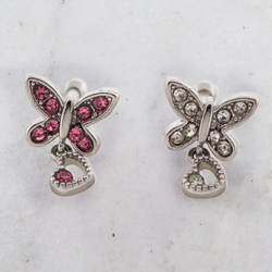 16G Gem Butterfly Heart Cartilage Barbell | | Wiccan Center