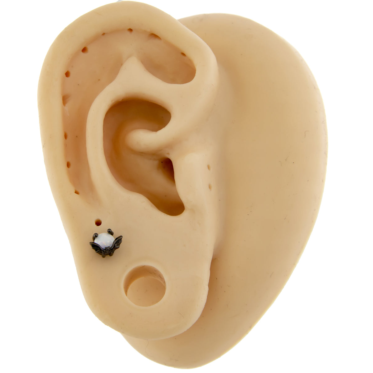 16G Bat With Opal Moon Cartilage Barbell