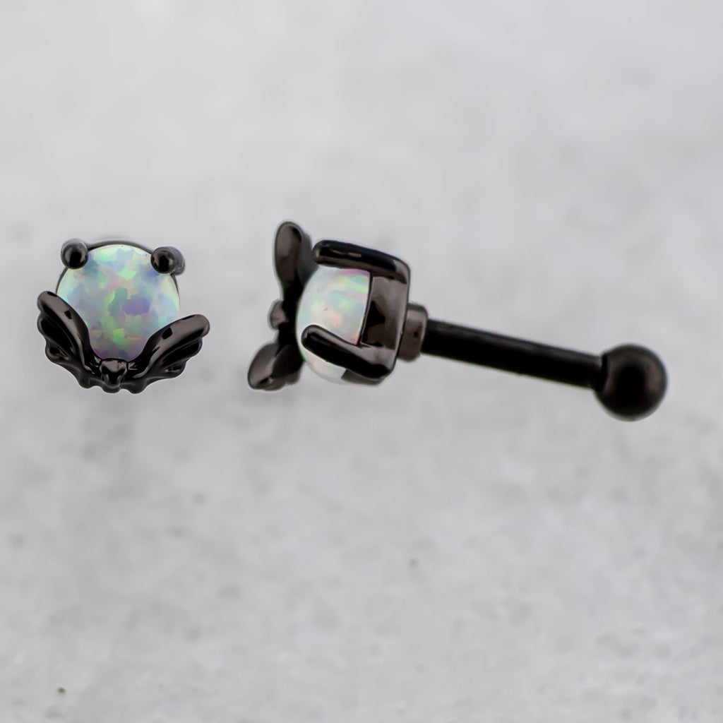 16G Bat With Opal Moon Cartilage Barbell | | Wiccan Center