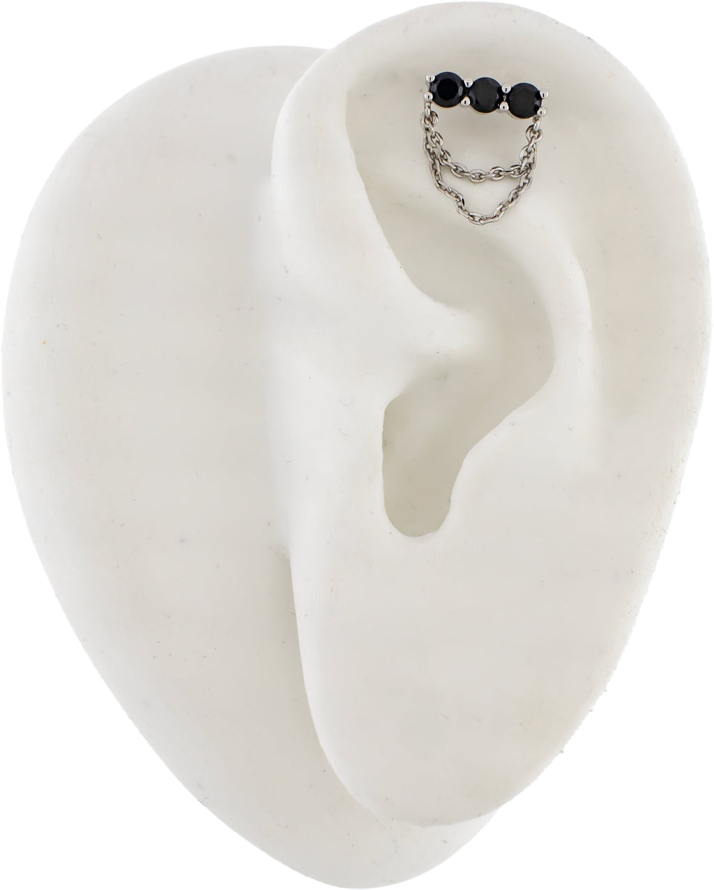 16G Chain Trio Gem Cartilage Barbell | Body Jewelry | Wiccan Center