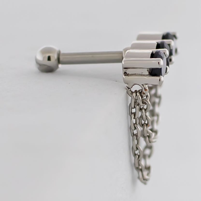 16G Chain Trio Gem Cartilage Barbell | Body Jewelry | Wiccan Center