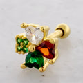 16G Irish Flag Gem Clover Cartilage Barbell | | Wiccan Center