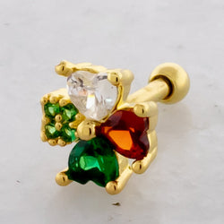 16G Irish Flag Gem Clover Cartilage Barbell | | Wiccan Center
