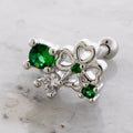 16G Cutout Clover With Gems Cartilage Barbell | | Wiccan Center