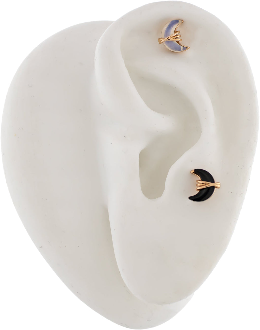 16G Wire Wrapped Crescent Moon Cartilage Barbell | | Wiccan Center