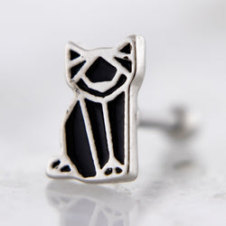 16G Geometric Cat Cartilage Barbell | | Wiccan Center