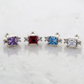 16G Square Gem with Round Gem Cartilage Barbell | | Wiccan Center